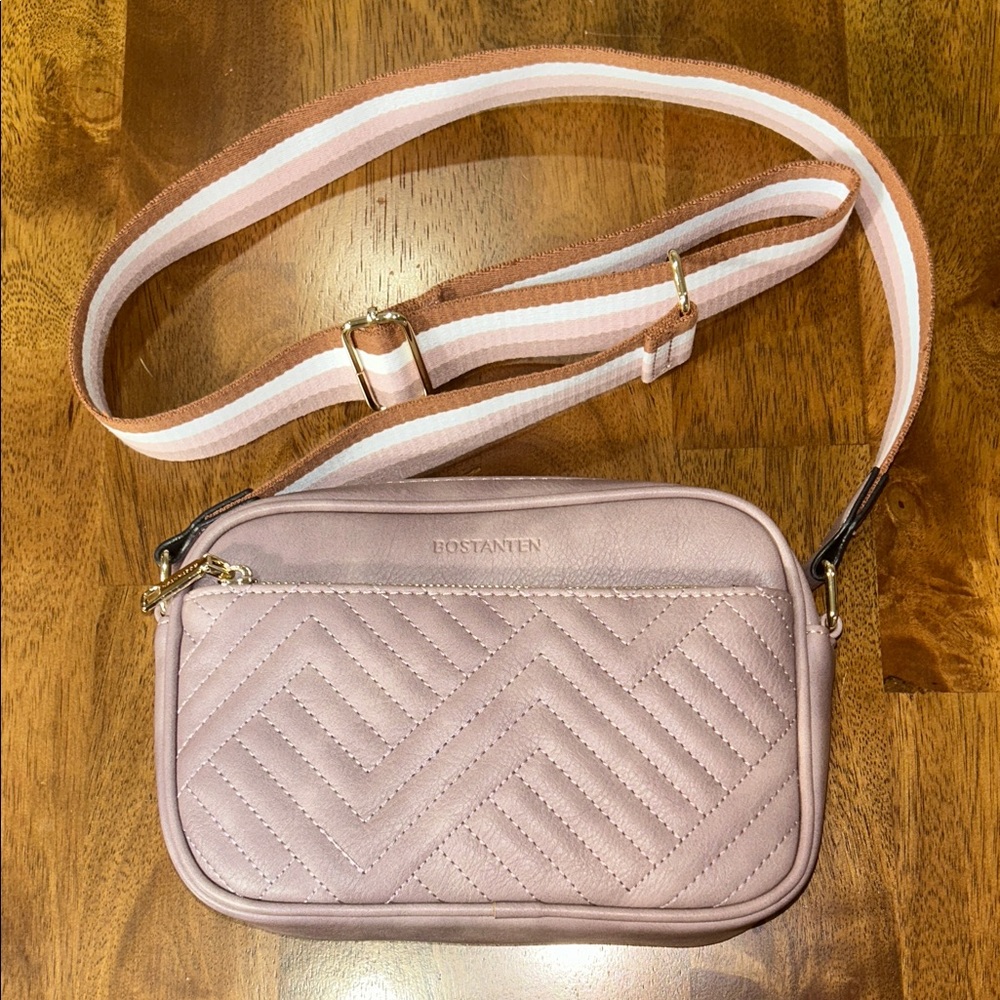 BOSTANTEN Pink Quilted Crossbody Bag